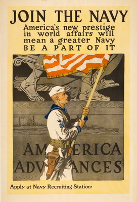 JOIN THE NAVY AMERICA'S NEW PRESTIGE IN WORLD AFFAIRS WILL MEAN A GREATER NAVY BE A PART OF IT